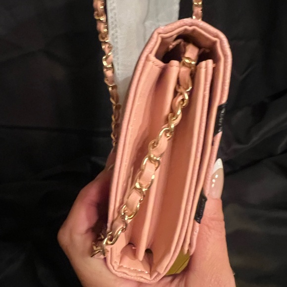 Chanel Pink Quilted Crossbody Wallet Bag with Black Logo COA and dust bag inc - Picture 4 of 10